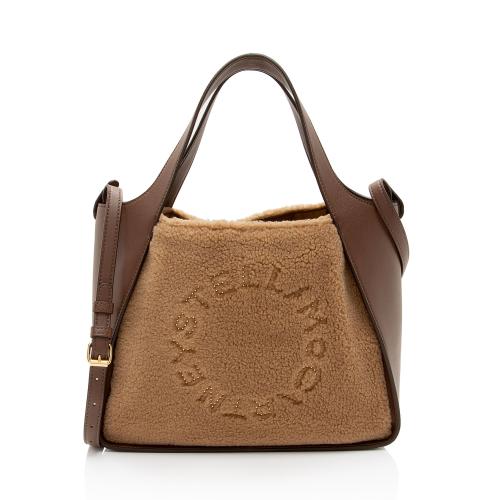 Stella McCartney Eco Alter Nappa Faux Shearling Logo Mini Tote