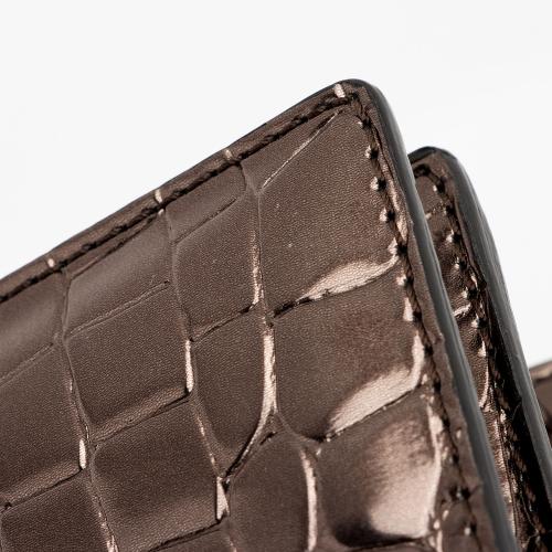 Stella McCartney Metallic Croc Embossed Faux Leather Crossbody