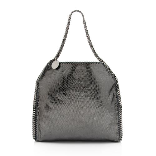 Stella McCartney Metallic Faux Snakeskin Falabella Small Tote