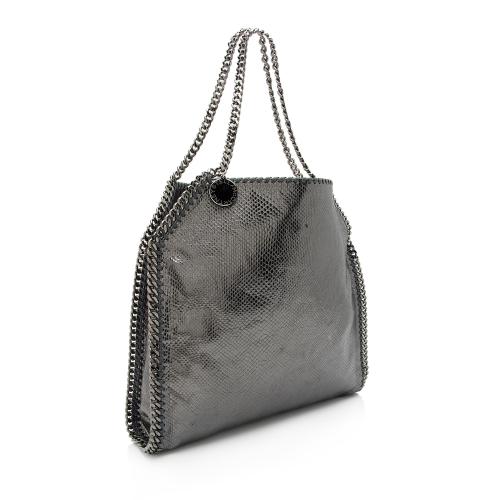 Stella McCartney Metallic Faux Snakeskin Falabella Small Tote