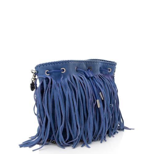 Stella McCartney Shaggy Deer Fringe Falabella Mini Bucket Bag