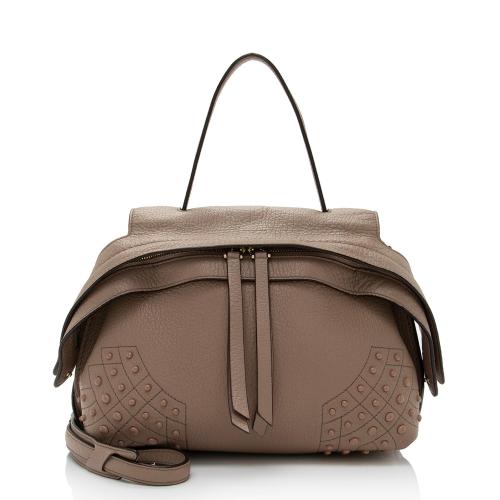 Tods Leather Studded Wave Mini Satchel