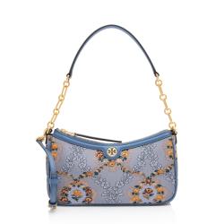 Tory Burch Brocade Leather Floral Studio Shoulder Bag