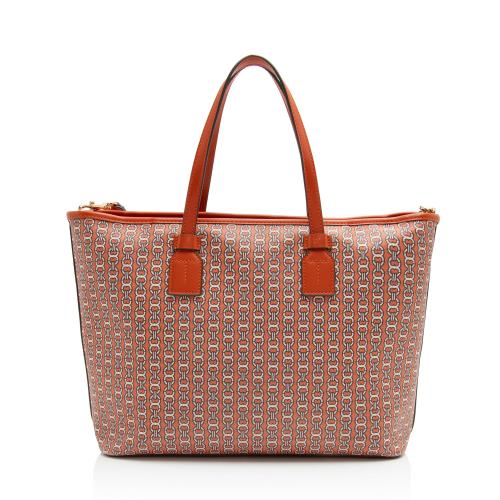 Tory Burch Coated Canvas Gemini Link Small Tote