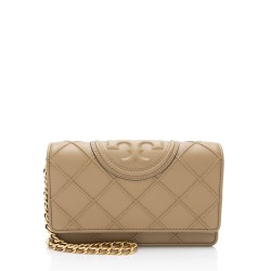 Tory Burch Leather Fleming Soft Wallet on Chain