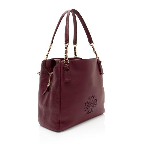 Tory Burch Leather Harper Center Zip Tote