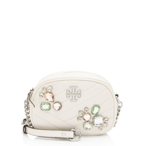 Tory Burch Leather Jeweled Kira Small Camera Bag