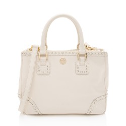 Tory Burch Leather Spectator Robinson Double Zip Mini Tote