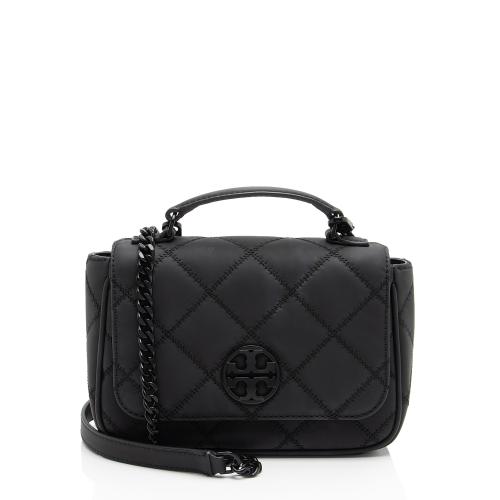 Tory Burch Matte Quilted Leather Willa Mini Top Handle