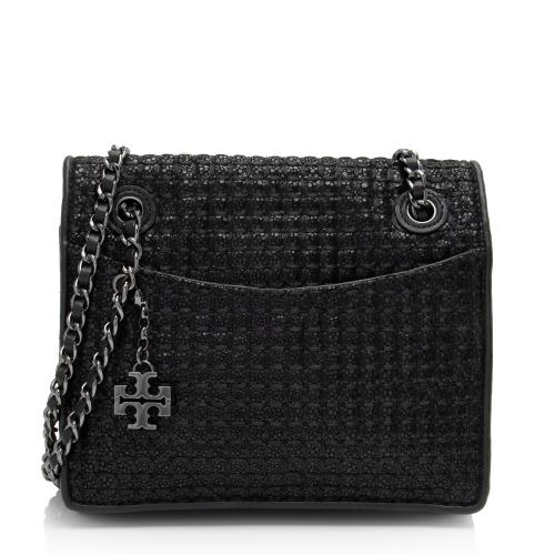 Tory Burch Metallic Quilted Fleming Medium Shoulder Bag