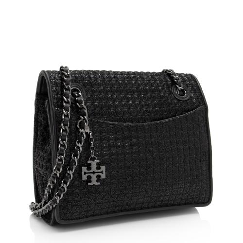 Tory Burch Metallic Quilted Fleming Medium Shoulder Bag