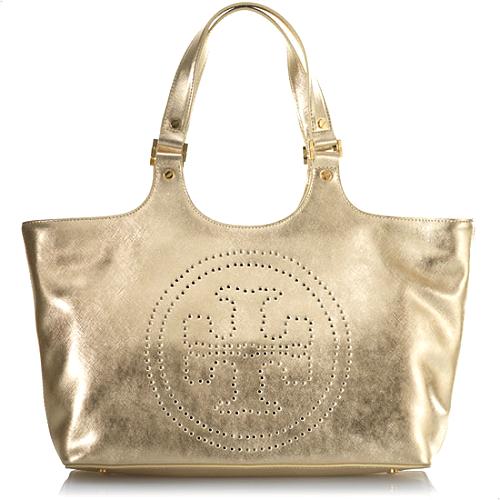 Tory Burch Metallic Saffiano Burch Tote