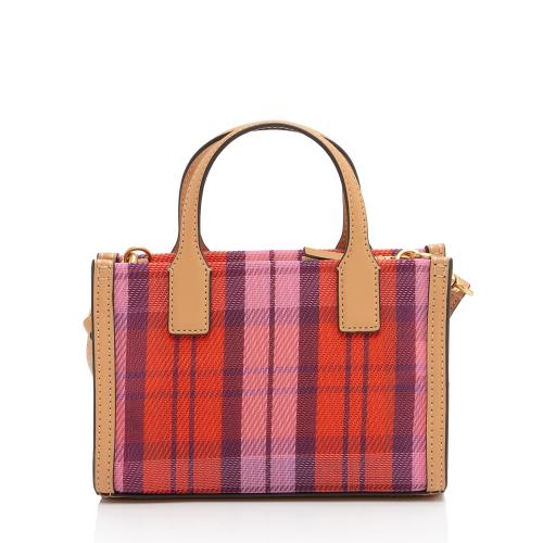 Tory Burch Nylon Mesh Plaid Mini Tote