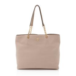 Tory Burch Pebbled Leather Chain Tote