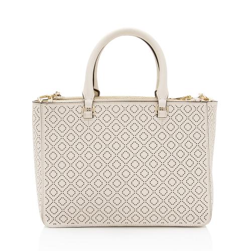 Tory Burch Perforated Leather Robinson Small Tote