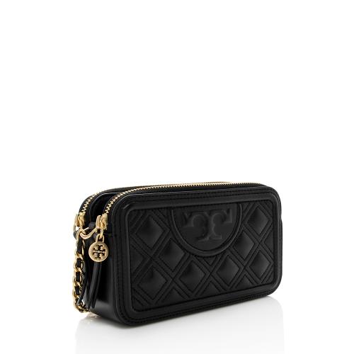 Tory Burch Quilted Leather Fleming Double-Zip Mini Bag