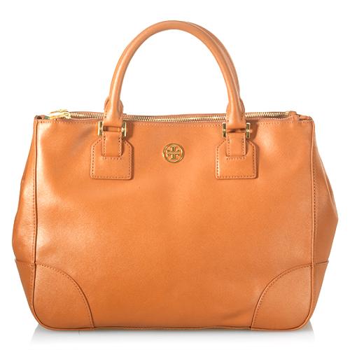 Tory Burch Robinson Saffiano Double Zip Tote