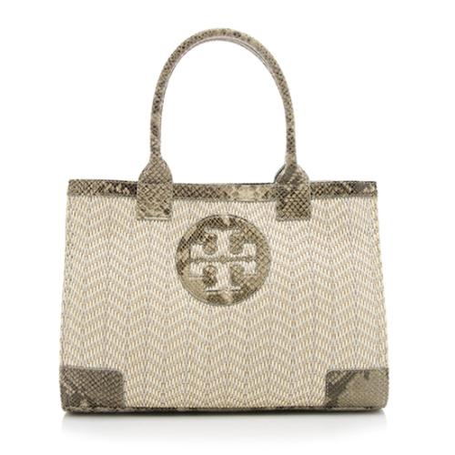 Tory Burch Snake Embossed Raffia Ella Tote 