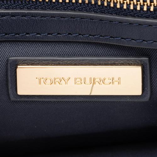 Tory Burch Suede Embroidered Floral Parker Convertible Shoulder Bag