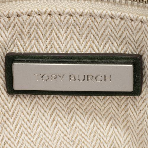 Tory Burch Chevron Glazed Leather Kira Large Shoulder Bag