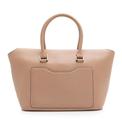 Valentino Calfskin Demilune Rockstud Small Double Handle Satchel