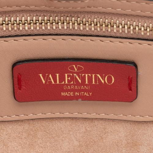 Valentino Calfskin Demilune Rockstud Small Double Handle Satchel