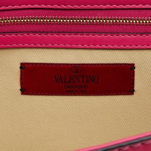 Valentino Calfskin Glam Lock Medium Shoulder Bag