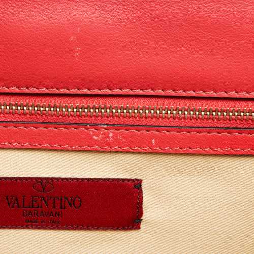 Valentino Calfskin Glam Lock Medium Shoulder Bag