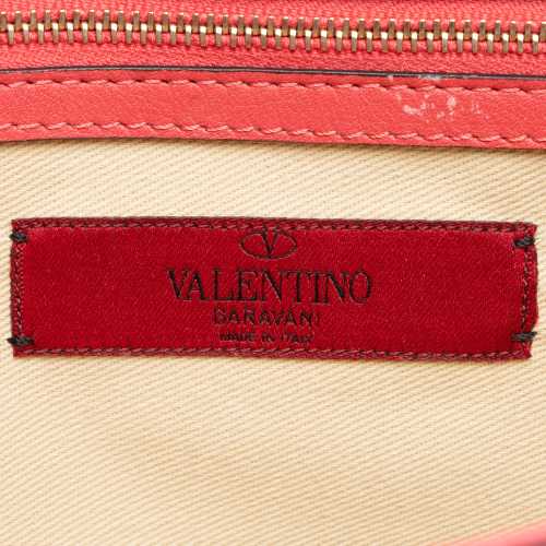 Valentino Calfskin Glam Lock Medium Shoulder Bag