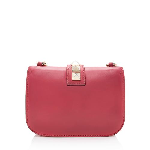 Valentino Calfskin Glam Lock Small Shoulder Bag