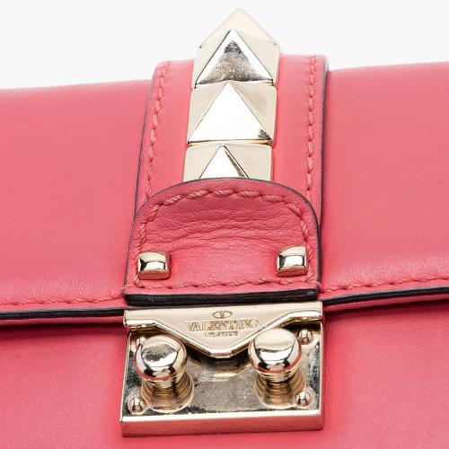 Valentino Calfskin Glam Lock Small Shoulder Bag