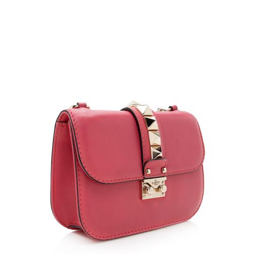 Valentino Calfskin Glam Lock Small Shoulder Bag