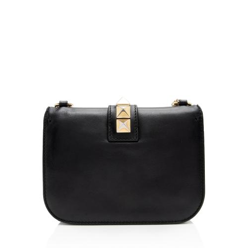 Valentino Calfskin Glam Lock Small Shoulder Bag