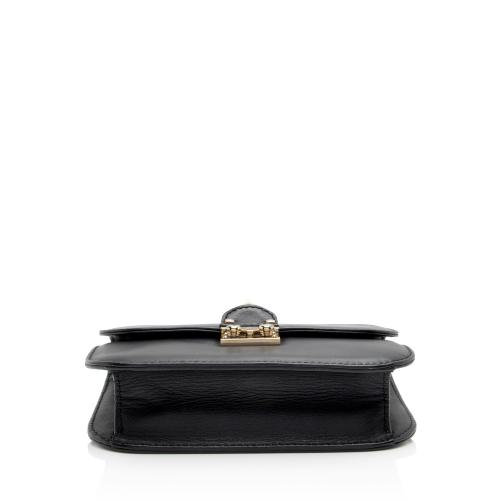 Valentino Calfskin Glam Lock Small Shoulder Bag