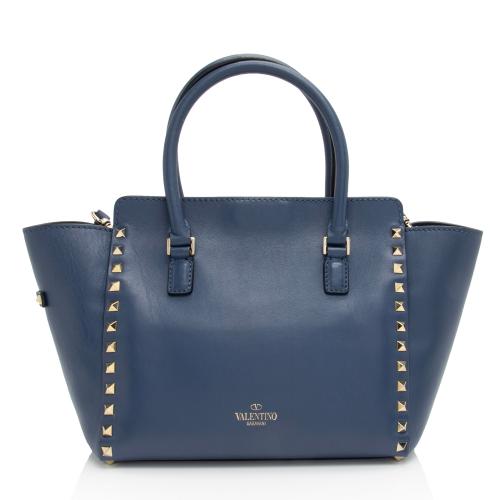 Valentino Calfskin Rockstud Double Handle Small Tote