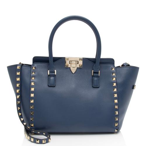 Valentino Calfskin Rockstud Double Handle Small Tote