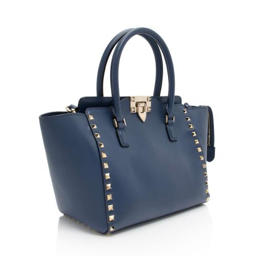 Valentino Calfskin Rockstud Double Handle Small Tote