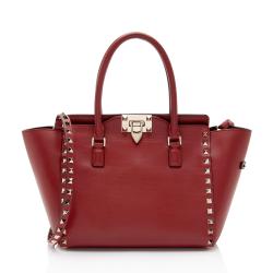 Valentino Calfskin Rockstud Double Handle Small Tote