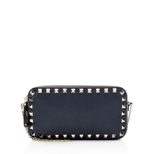 Valentino Calfskin Rockstud Double Zip Crossbody