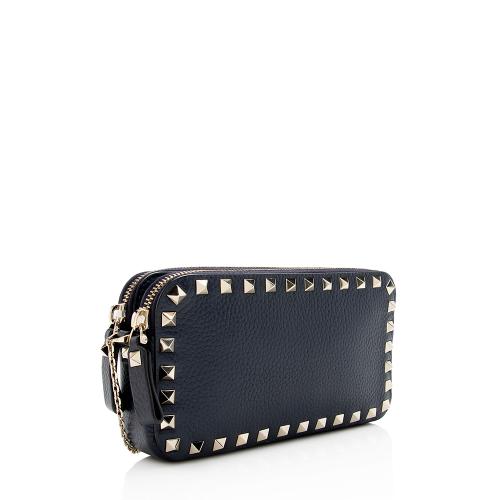 Valentino Calfskin Rockstud Double Zip Crossbody