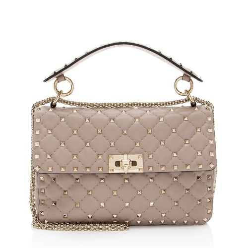 Valentino Calfskin Rockstud Spike Up Shoulder Bag