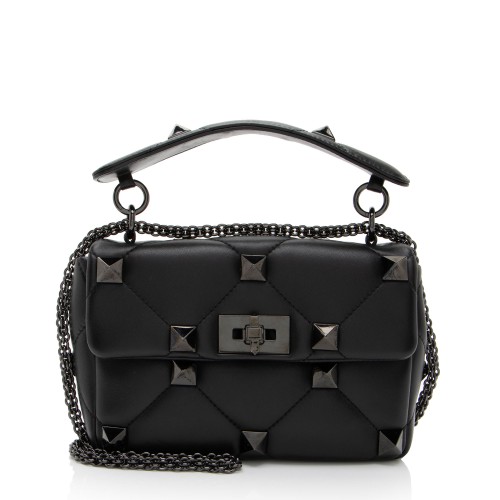 Valentino Calfskin Roman Stud Small Shoulder Bag