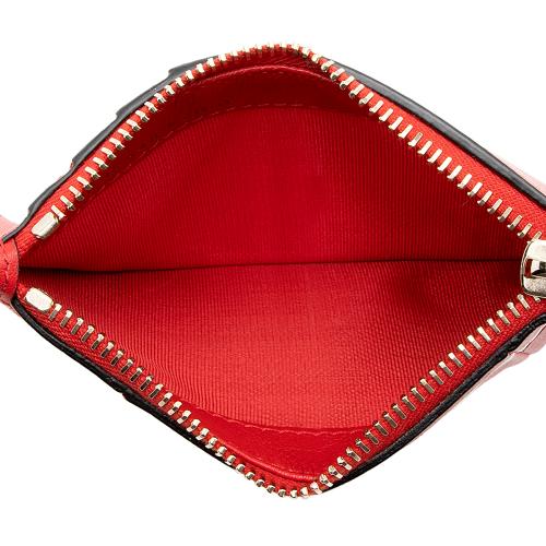 Valentino Calfskin V Logo Zip Pouch