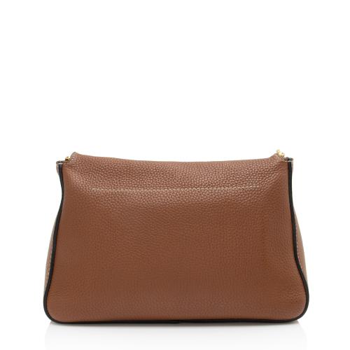 Valentino Calfskin Vring Flap Saddle Bag