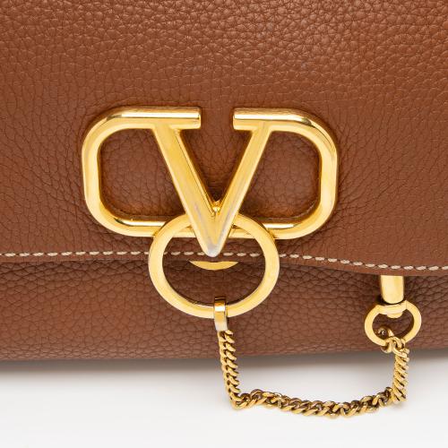 Valentino Calfskin Vring Flap Saddle Bag