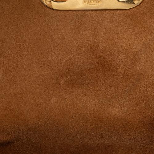 Valentino Calfskin Vring Flap Saddle Bag