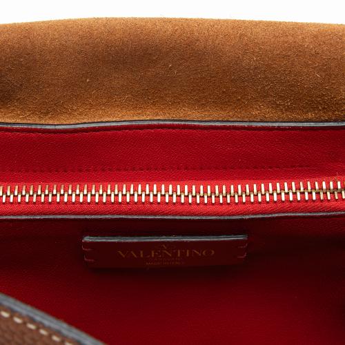 Valentino Calfskin Vring Flap Saddle Bag