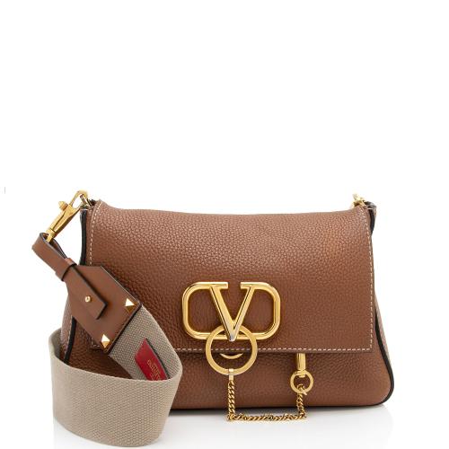 Valentino Calfskin Vring Flap Saddle Bag