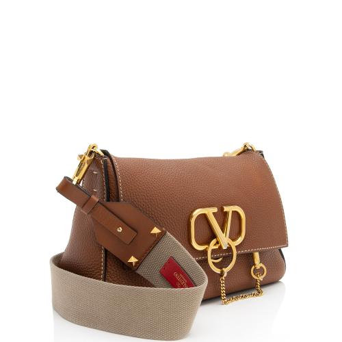 Valentino Calfskin Vring Flap Saddle Bag