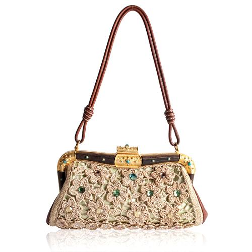 Valentino Crochet Framed Evening Shoulder Handbag